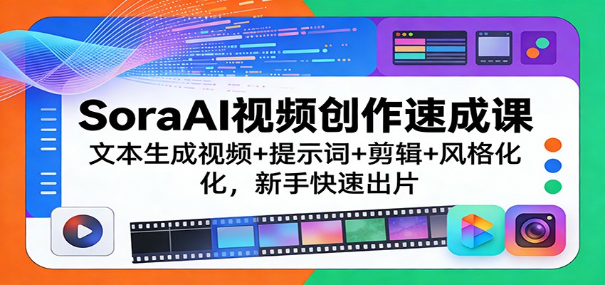 SoraAI视频创作实战教程：文本生成视频+提示词+剪辑+风格化，新手快速变现指南