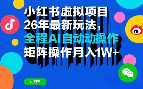 2025小红书虚拟项目实操指南：AI自动矩阵操作变现策略