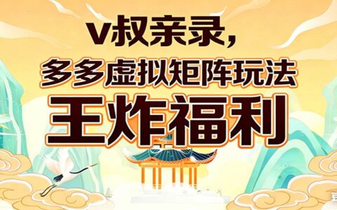 2025v叔亲录：多多虚拟矩阵实战变现指南，限时福利分享