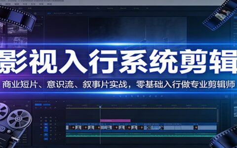 影视剪辑实战教程：商业短片、意识流、叙事片零基础入行专业剪辑师变现指南