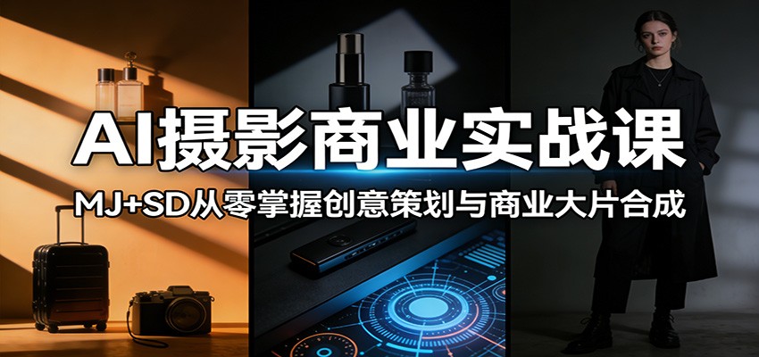 AI摄影商业变现实战课：MJ+SD从零掌握创意策划与商业大片合成