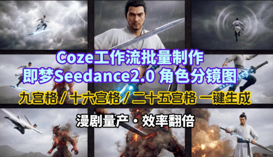 Coze工作流实战：批量生成即梦Seedance2.0角色分镜图方法指南