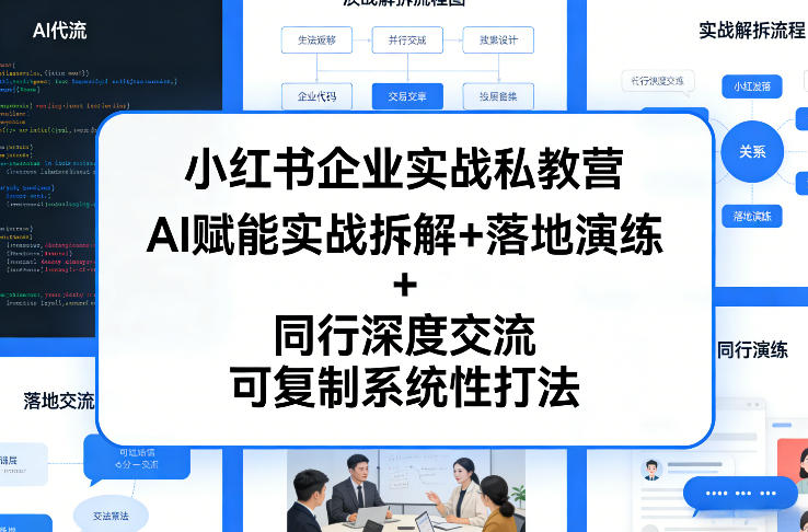 小红书企业实战课程：AI赋能拆解+演练+交流，可复制变现策略