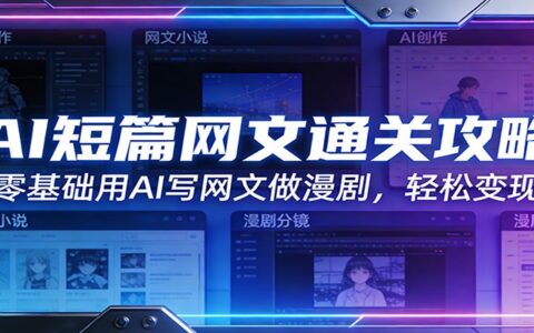 AI短篇网文通关攻略：零基础用AI创作网文与漫剧的变现实操