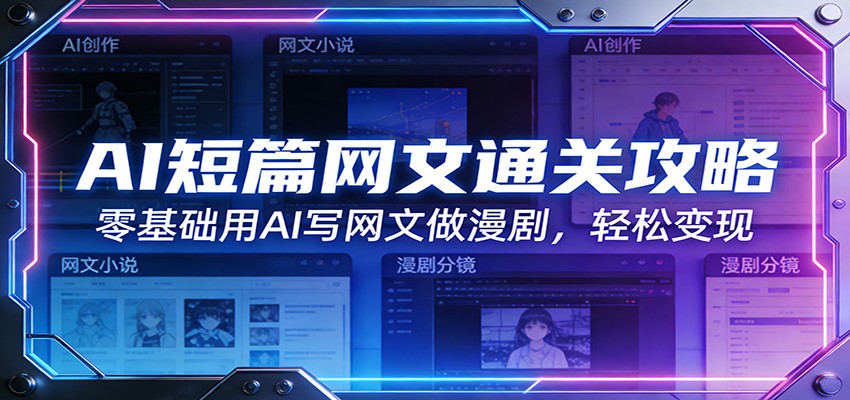 AI短篇网文通关攻略：零基础用AI创作网文与漫剧的变现实操