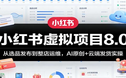 小红书变现项目8.0：从选品发布到整店运维，AI原创+云端发货实操指南