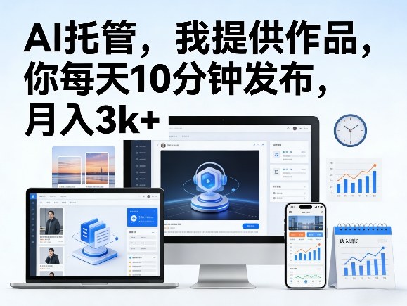 公众号AI项目：我提供作品，你每天10分钟操作，月变现实操指南