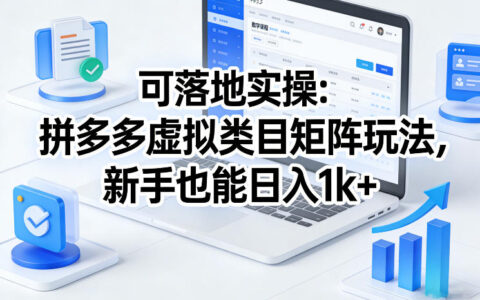 可落地实操：拼多多虚拟类目矩阵玩法，新手变现实战指南
