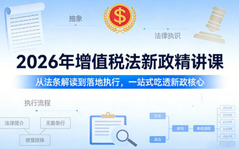 2026年增值税法新政实战指南：从法条解读到盈利执行，一站式掌握核心策略