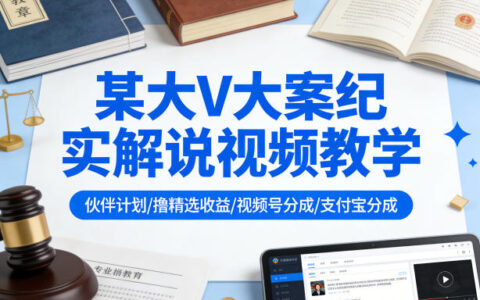 某大V案例纪实视频教学：伙伴计划与精选收益变现实操，视频号支付宝分成攻略