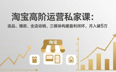 淘宝高阶运营私家课（更新26年4月）：选品、爆款、全店动销，三模块构建盈利闭环的实战攻略