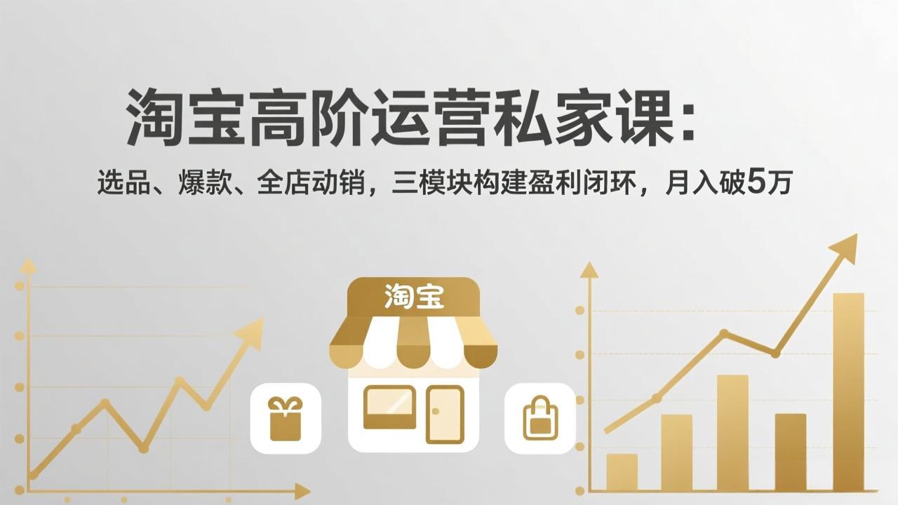 淘宝高阶运营私家课（更新26年4月）：选品、爆款、全店动销，三模块构建盈利闭环的实战攻略