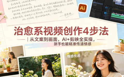 治愈系视频创作4步法｜从文案到画面，AI+剪映全实操，新手也能高效变现