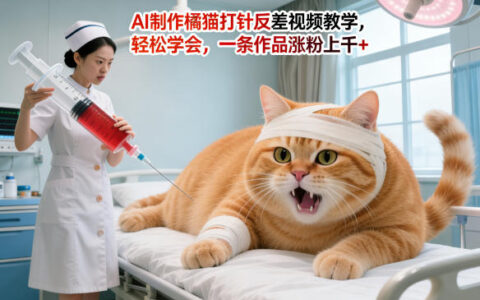 AI橘猫打针反差视频实操教程：实测一条作品快速涨粉策略