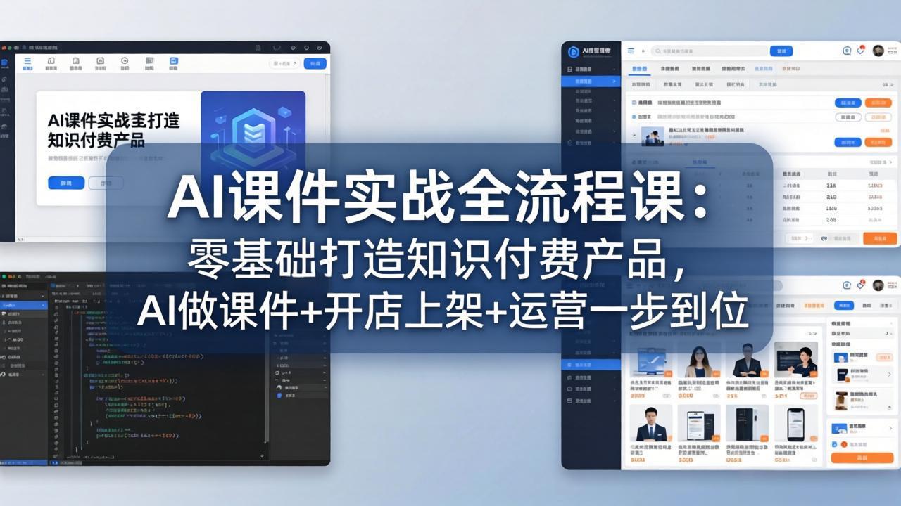 AI课件实战全流程指南：零基础打造知识付费产品，AI制作+开店运营变现实操