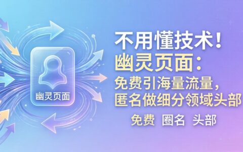 零技术门槛实战：幽灵页面引流策略，细分领域被动收入指南