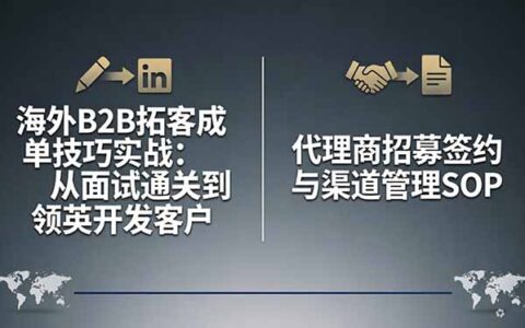 海外B2B拓客实战策略：面试通关、领英客户开发与代理商渠道管理方法
