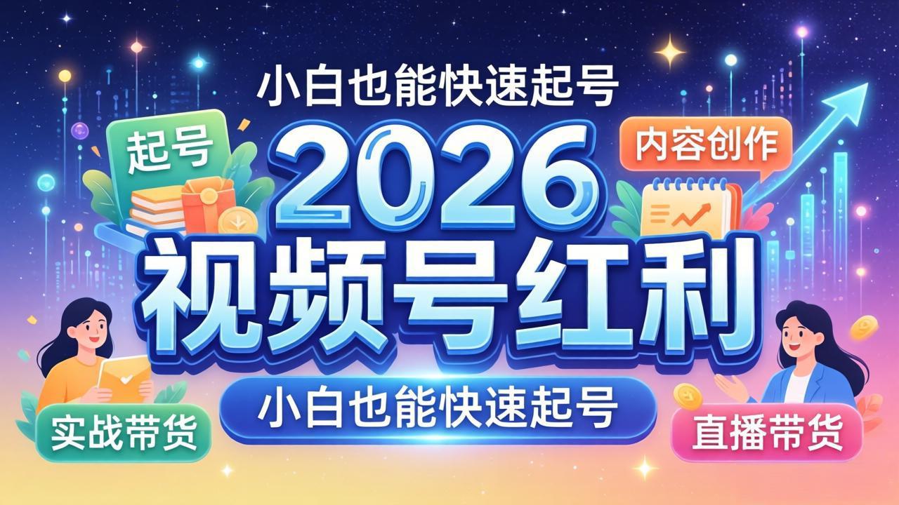 2026视频号变现实战营：专家拆解起号、内容、直播、IP、投流、私域、矩阵全套实操攻略