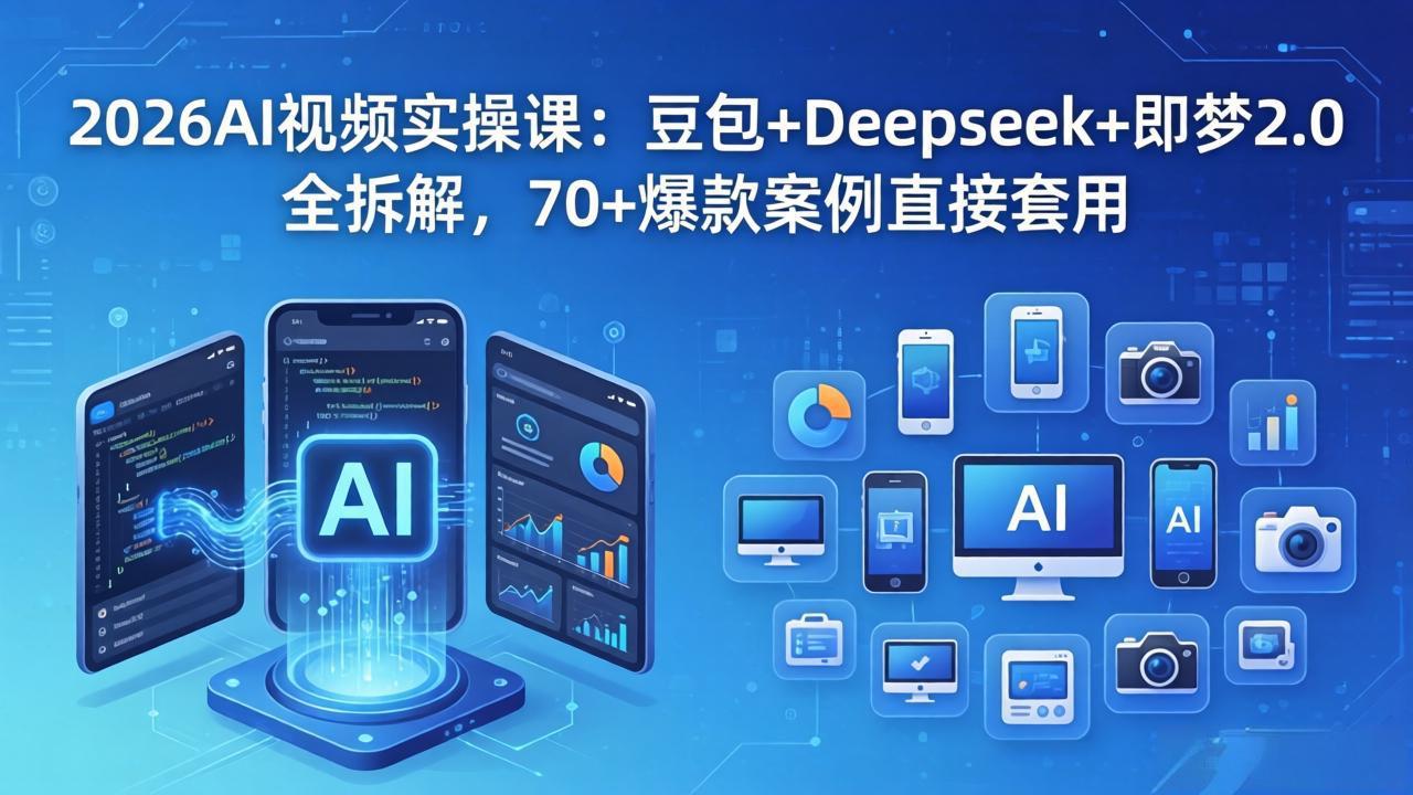 2026AI视频实操课：豆包+Deepseek+即梦2.0全拆解，70+实战案例直接应用