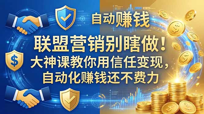联盟营销别瞎做！课程教你用信任变现的自动化策略【原创双语字幕】