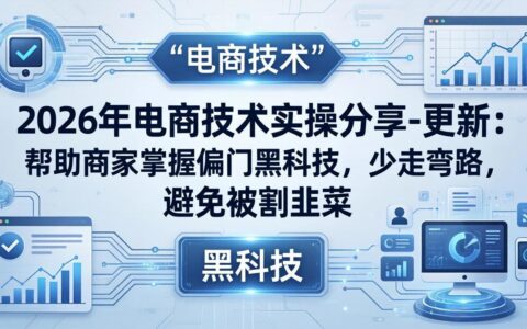 2026年电商技术实操分享-更新：帮助商家掌握高效策略，少走弯路，降低风险