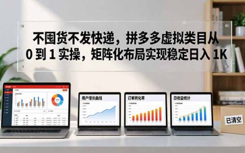 无需囤货发货，拼多多虚拟类目从0到1实操指南，矩阵布局实现稳定被动收入