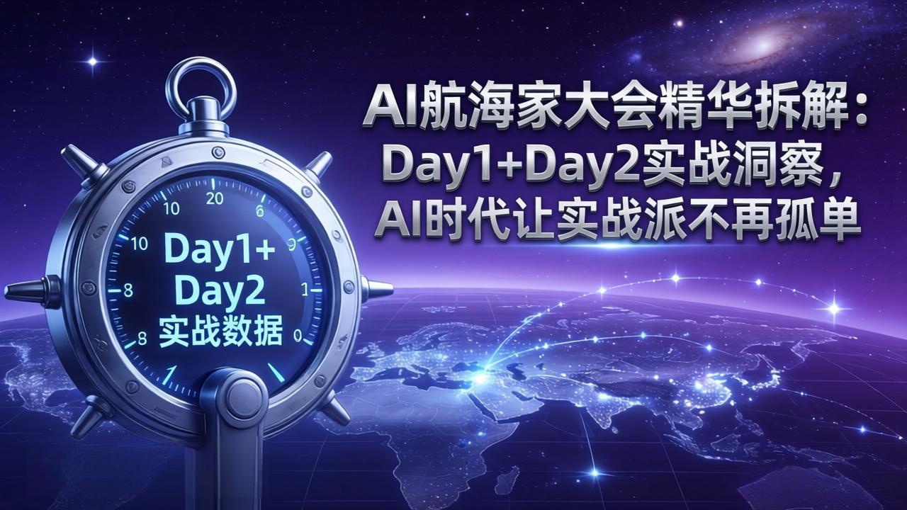 AI航海家大会精华拆解：Day1+Day2实战洞察与AI变现策略