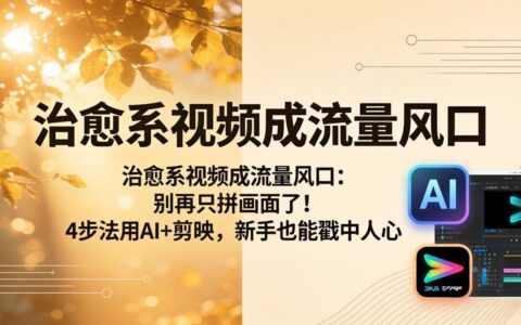 治愈系视频流量风口：AI+剪映4步法新手实操变现指南