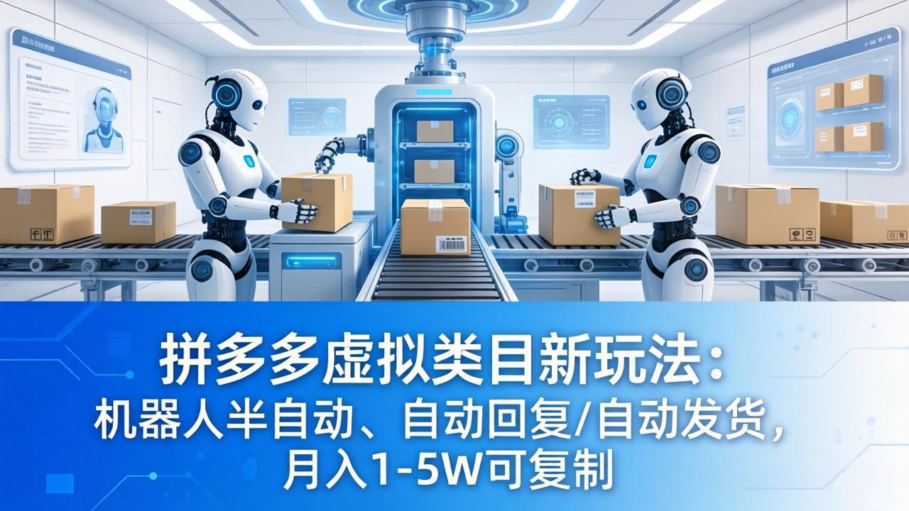 拼多多虚拟类目实操方法：半自动回复发货策略，可复制变现案例拆解
