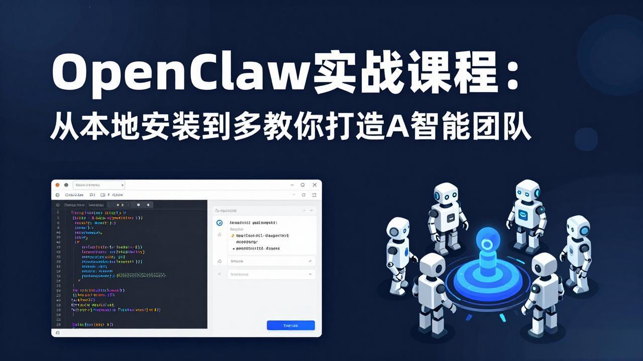 OpenClaw实战课程：从部署到多Agent协同，打造你的自动变现AI团队