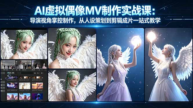 AI虚拟偶像MV制作变现实战指南：导演视角掌控制作全流程，从人设策划到剪辑成片一站式教学