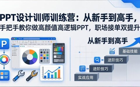 PPT设计实战训练营：从新手到高手，手把手教你打造高颜值逻辑PPT，职场变现能力双提升