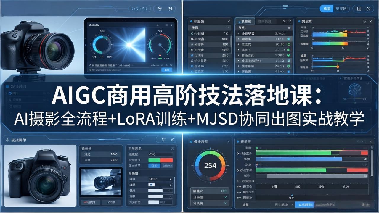 AIGC商业变现实战教程：AI摄影全流程+LoRA训练+MidJourney & Stable Diffusi