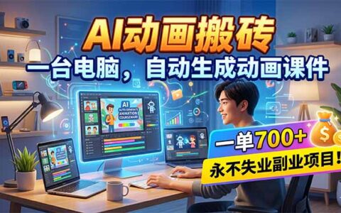 2025AI动画课件生成：一台电脑实战副业变现攻略