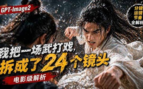 GPT-Image2实战指南：武打对决24步拆解，从人物到情绪爆发的变现方法