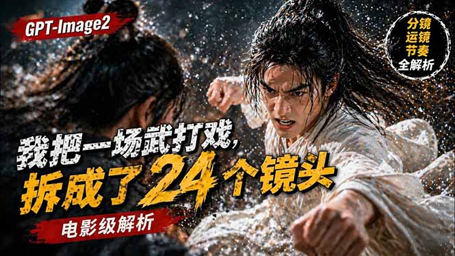 GPT-Image2实战指南：武打对决24步拆解，从人物到情绪爆发的变现方法