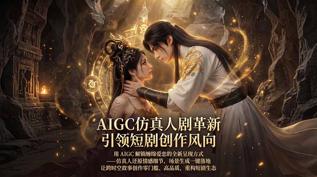 AIGC仿真人短剧创作新策略：仙侠爱恋变现实操，一键生成高质场景，低门槛打造热门剧集