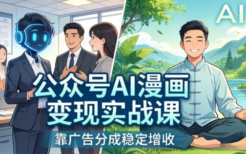 公众号AI漫画变现实战课：多赛道案例+智能体发文，广告分成增收实操指南