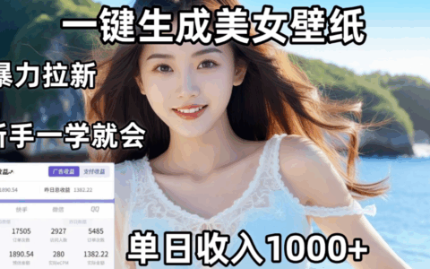 AI壁纸项目实操指南：一键生成高效引流变现，两分钟创作新手快速上手！