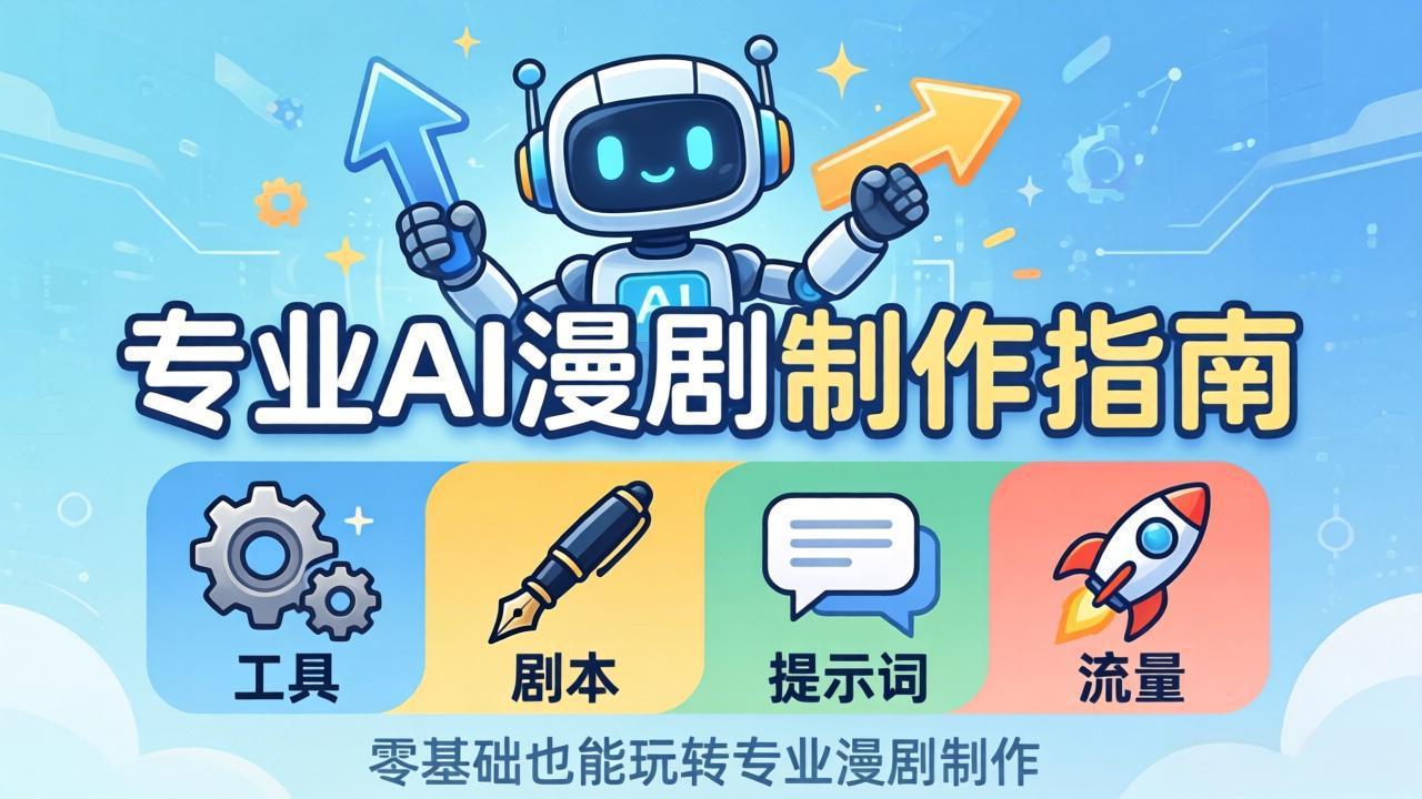 AI漫剧制作变现实操指南：工具+剧本+提示词+流量全流程，零基础轻松掌握专业方法