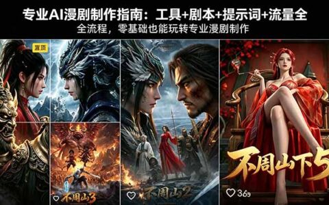 AI漫剧制作变现指南：工具+剧本+提示词+流量全流程，零基础实战掌握专业方法