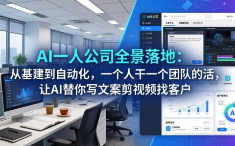 AI一人公司落地实操指南：从基建到自动化，单人高效运作与AI处理文案视频客户开发策略
