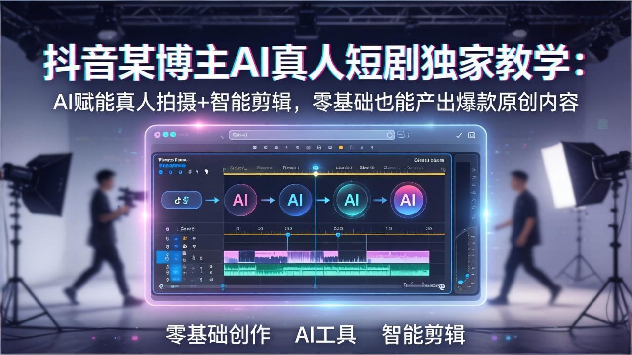抖音AI真人短剧实战指南：AI赋能拍摄与剪辑，零基础入门变现项目