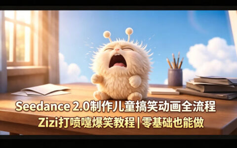 Seedance 2.0 Zizi打喷嚏动画制作全流程实战教程｜零基础变现方法