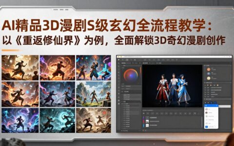 AI精品3D奇幻漫剧创作全流程教程：以《重返修仙界》为例，实战解锁变现策略