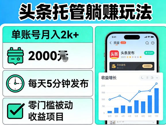 头条被动收入实战指南：每天5分钟发布，零门槛收益方法