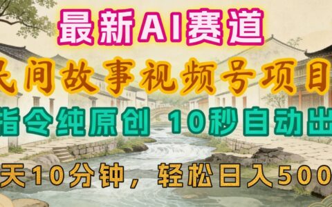 2026年视频号赛道，AI民间故事变现实操，每日10分钟实战指南