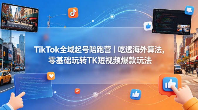 TikTok全平台账号启动实战指南｜掌握海外算法，零基础实操TK短视频爆款策略