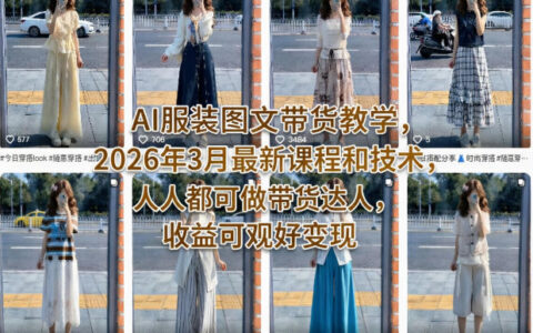 AI服装图文带货实战课程：最新技术拆解与变现策略，轻松上手被动收入指南
