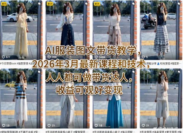 AI服装图文带货实战课程：最新技术拆解与变现策略，轻松上手被动收入指南